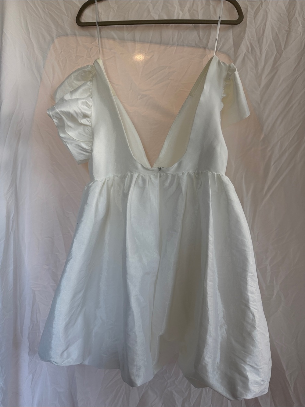 Lulu's White Ruffle-Sleeve Mini Dress - Picture 2 of 4
